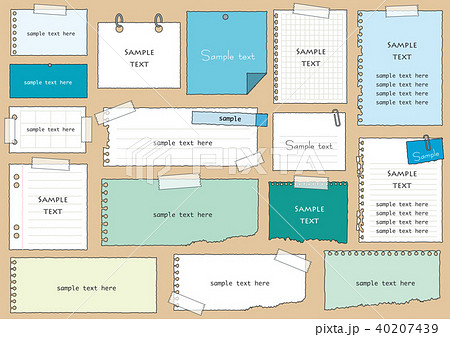 手書き風メモ帳セットのイラスト素材