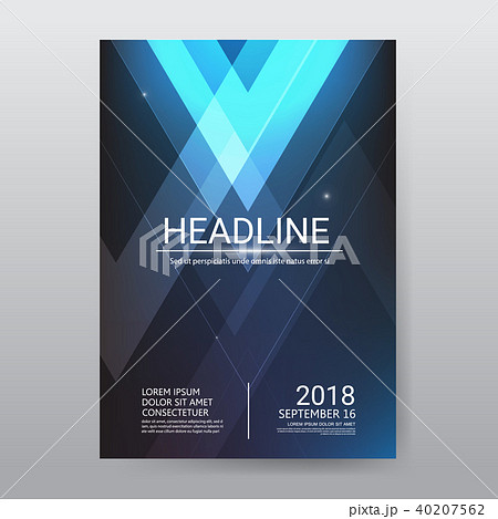 Blue triangle futuristic brochure poster flyer Blue triangle futuristic brochure poster flyer 40207562