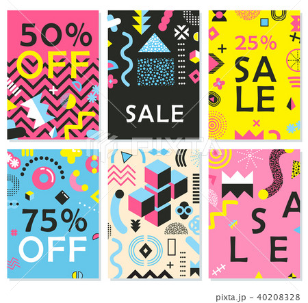 Memphis Design Elements Cards 40208328