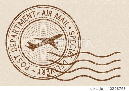 Brown postmark on beige background Brown postmark on beige background 40208763