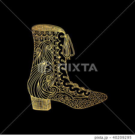 Woman sandals or lady shoe, golden ornament Woman sandals or lady shoe, golden ornament 40209295