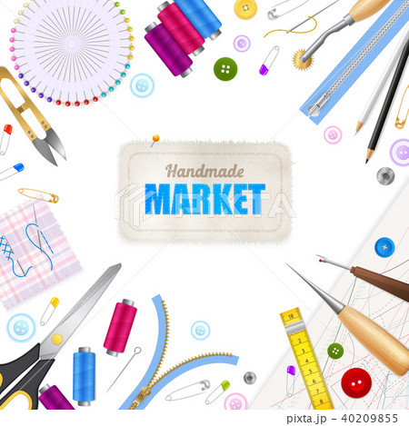 Sewing Realistic White Background 40209855