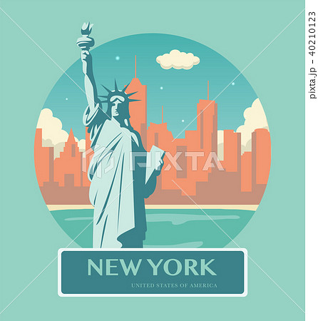 Statue of Liberty. New York landmark and symbol of Freedom and Democracy. Vector 40210123