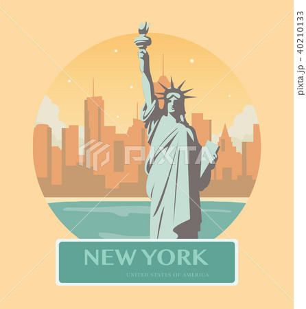 Statue of Liberty. New York landmark and symbol of Freedom and Democracy. Vector 40210133