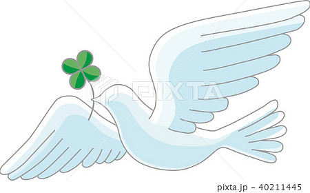White Pigeon Clover With Spread Wings Stock Illustration