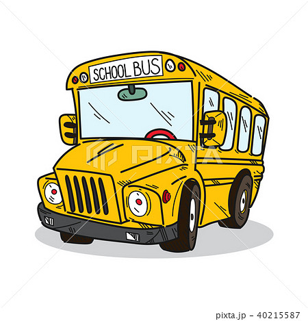 School bus illustration on a white background - Stock Illustration  [40215587] - PIXTA