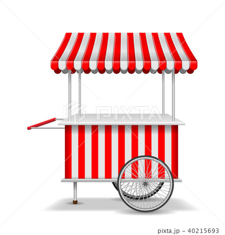Realistic Street Food Cart With Wheels. Mobile... - 스톡일러스트 [40215693] -  Pixta