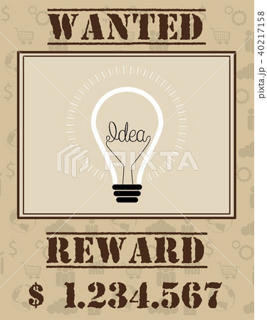 Wanted poster with light bulb idea 40217158