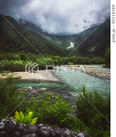 Hotaka mountains and Azusa river in Kamikochi Hotaka mountains and Azusa river in Kamikochi 40219389