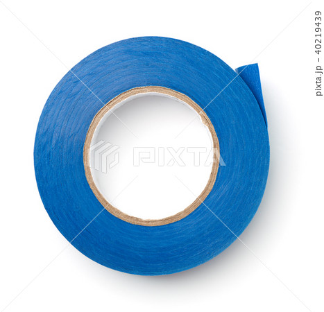 Top view of blue plastic duct tape 40219439
