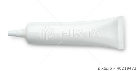 Top view of white blank plastic tube 40219472