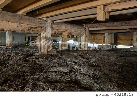 古い家の床下　シロアリ 40219518