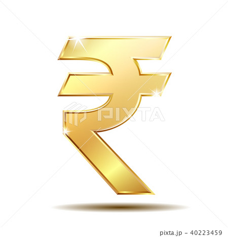 Golden Rupee Currency Icon Isolated on white 40223459