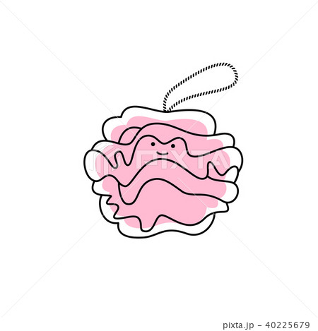 Colorful Doodle Shower Scrubber with smile. 40225679