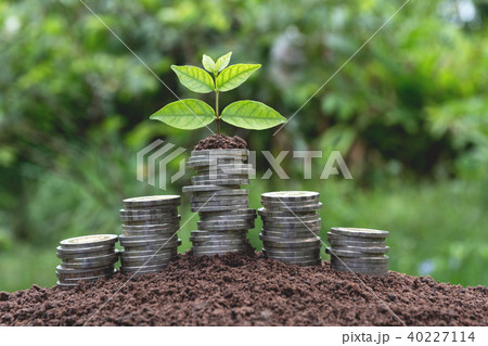 Saving money concept with money coin stack Saving money concept with money coin stack 40227114