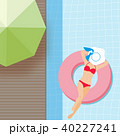 top view beach  with girl .Summer concept. 40227241
