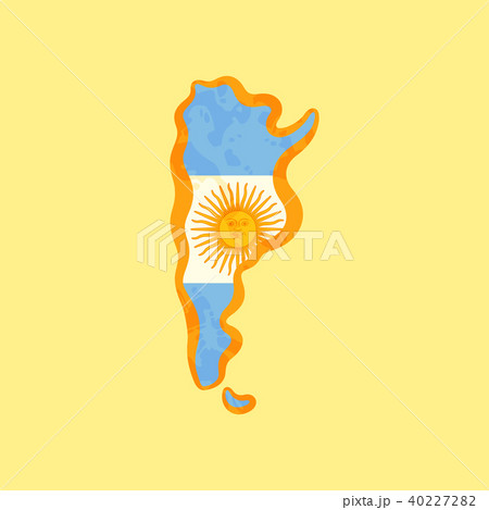 Argentina - Map colored with Argentine flag 40227282