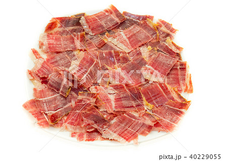 jabugo ham plate closeup 40229055