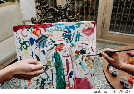 drawing kids paint sheet multicolored abstraction drawing kids paint sheet multicolored abstraction 40229683