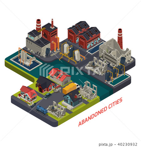 Abandoned Cities Isometric Composition 40230932