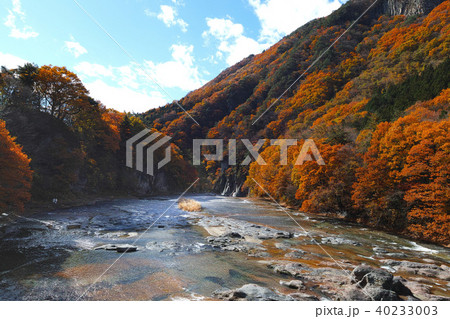 【紅葉最盛期】吹割の滝・吹割渓谷の紅葉（午前） 40233003