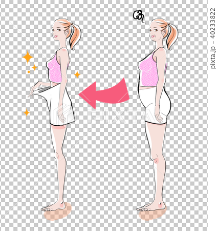 ダイエット　ビフォアーアフター　白ボトム 40233822