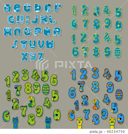 Blue and Green Alphabets 40234750