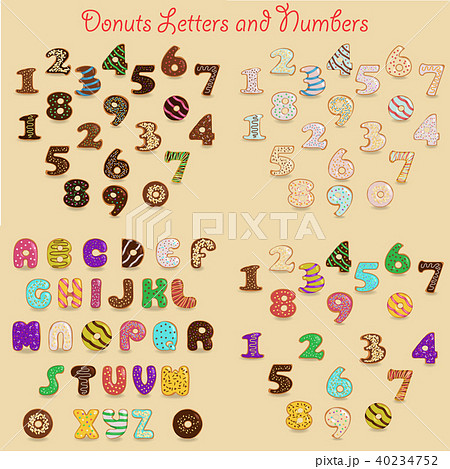 Colorful Donuts Alphabets 40234752