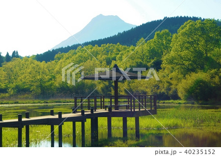 神楽女湖と由布岳 40235152