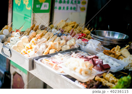 Hong Kong street food at food stall Hong Kong street food at food stall 40236115