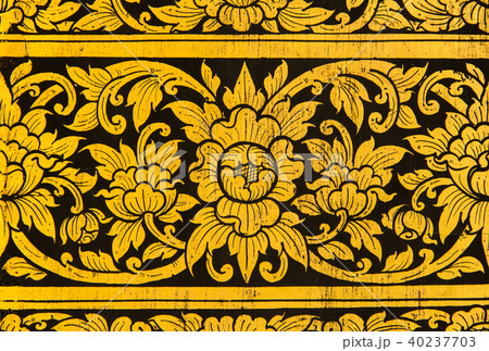 golden flower mural 40237703
