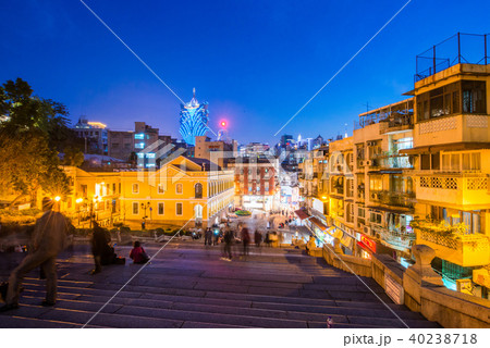 The popular street in Macau at night The popular street in Macau at night 40238718