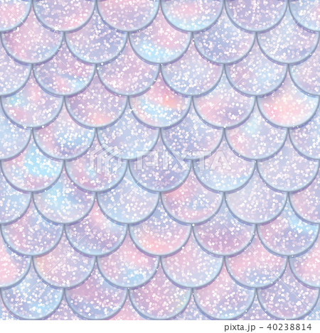Glitter fish scales seamless pattern. Mermaid tail texture. Vector illustration 40238814