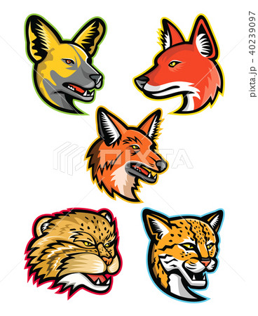 Wild Dogs and Wild Cats Mascot Collection 40239097