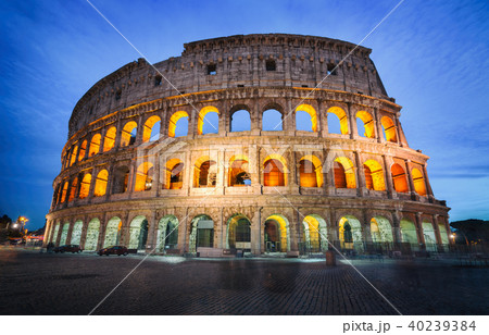 Colosseum in Rome, Italy at Night 40239384