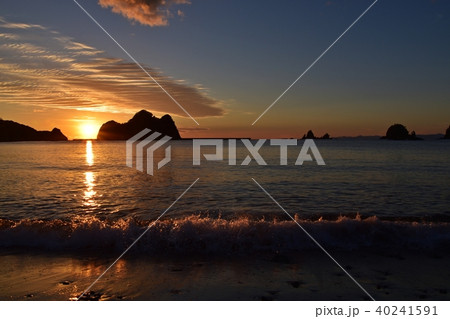日本の夕景100選 西伊豆田子の夕日 日本の夕景100選 西伊豆田子の夕日 40241591