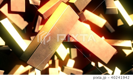 CGI motion graphics with golden bars CGI motion graphics with golden bars 40241942