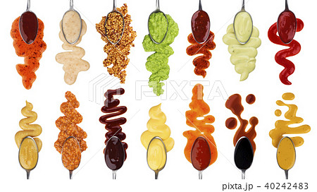 Different sauces isolated on white background Different sauces isolated on white background 40242483