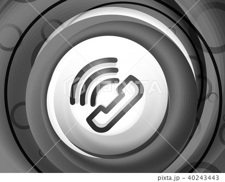 Old fashioned phone button, call center support icon Old fashioned phone button, call center support icon 40243443