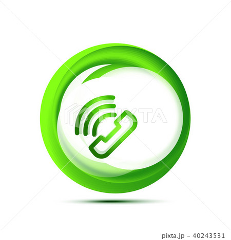 Old fashioned phone button, call center support icon 40243531