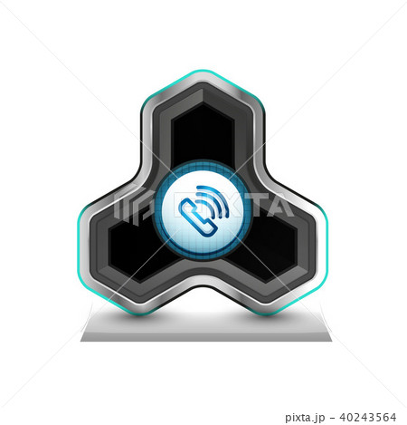 Old fashioned phone button, call center support icon 40243564