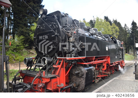 ドイツ Werunigerode ハルツ狭軌鉄道 蒸気機関車の写真素材