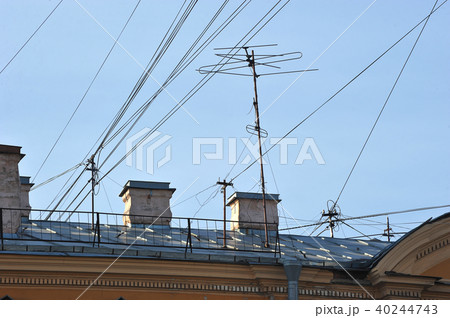 old TV antenna and wire plexus old TV antenna and wire plexus 40244743