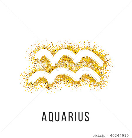 aquarius gold glitter vector zodiac sign aquarius gold glitter vector zodiac sign 40244919