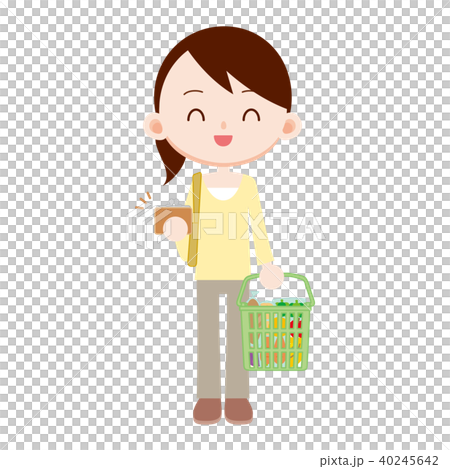 A woman who shopped full of shopping basket 40245642