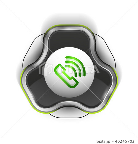 Old fashioned phone button, call center support icon 40245702