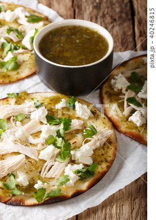 Mexican Chalupas with farm cheese and chicken Mexican Chalupas with farm cheese and chicken 40246815