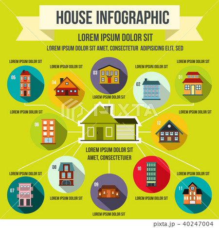 House infographic elements, flat style 40247004