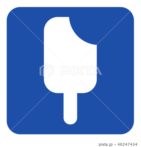 blue, white sign - stick ice cream icon 40247434