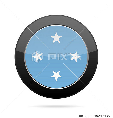 Flag of Micronesia. Shiny black round button. Flag of Micronesia. Shiny black round button. 40247435